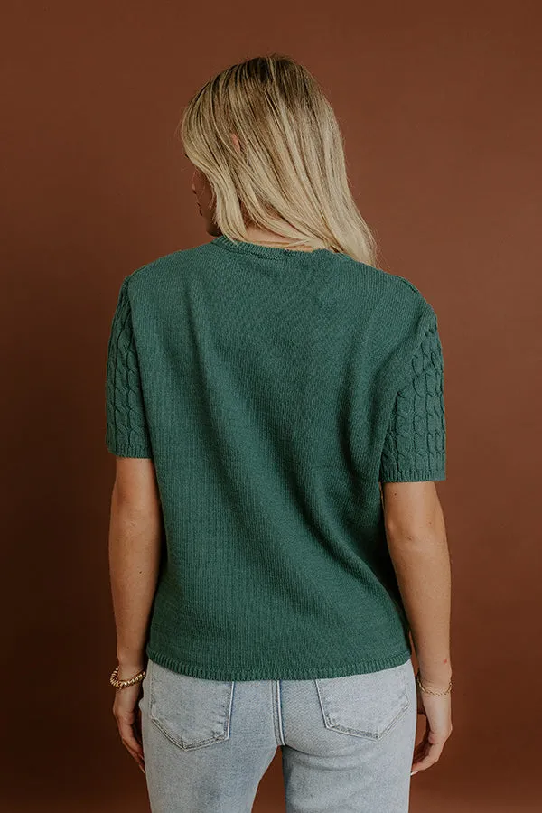 Uptown Charm Cable Knit Top in Hunter Green sold by Impressions product image thumbnail 3