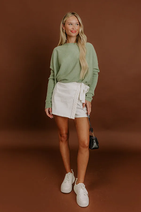 Simply Cozy Knit Sweater Top in Sage sold by Impressions