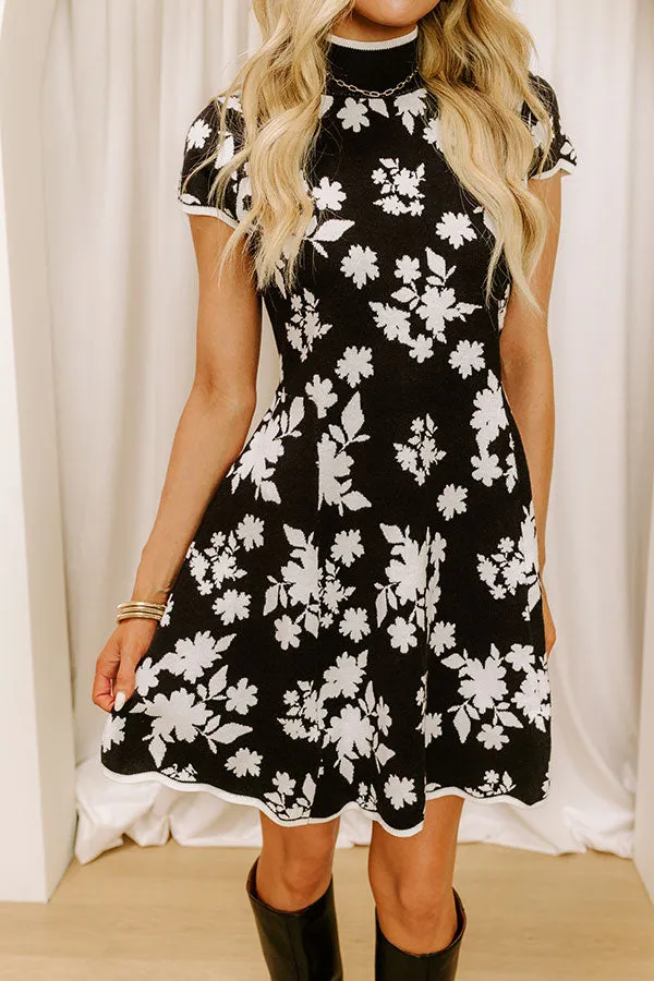 Chic Noir Floral Jacquard Mini Dress sold by Impressions product image thumbnail 3