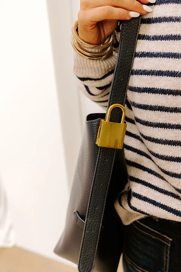 The Matty Faux Leather Tote in Navy sold by Impressions product image thumbnail 3