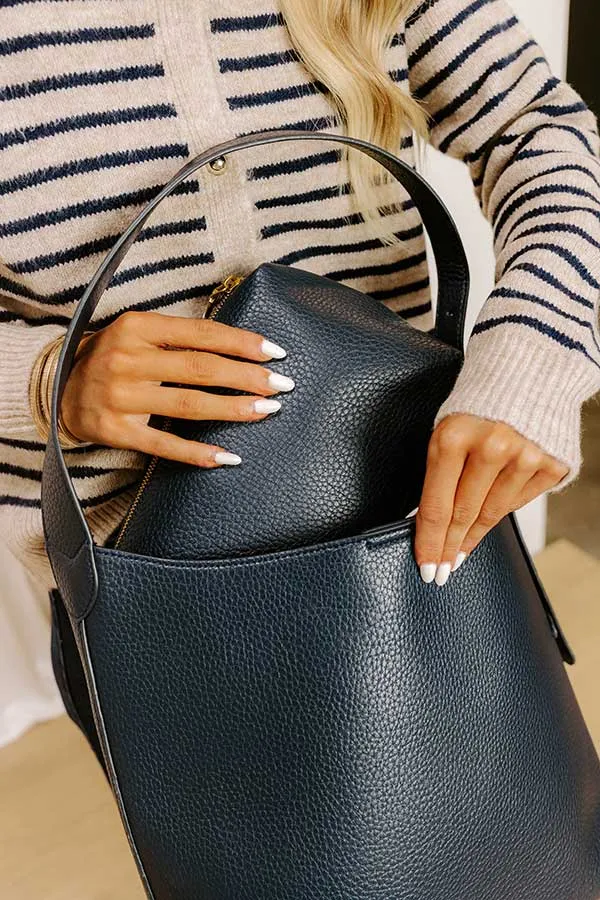 The Matty Faux Leather Tote in Navy sold by Impressions product image thumbnail 2