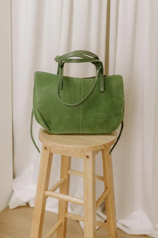 The City Life Faux Suede Tote in Sage sold by Impressions