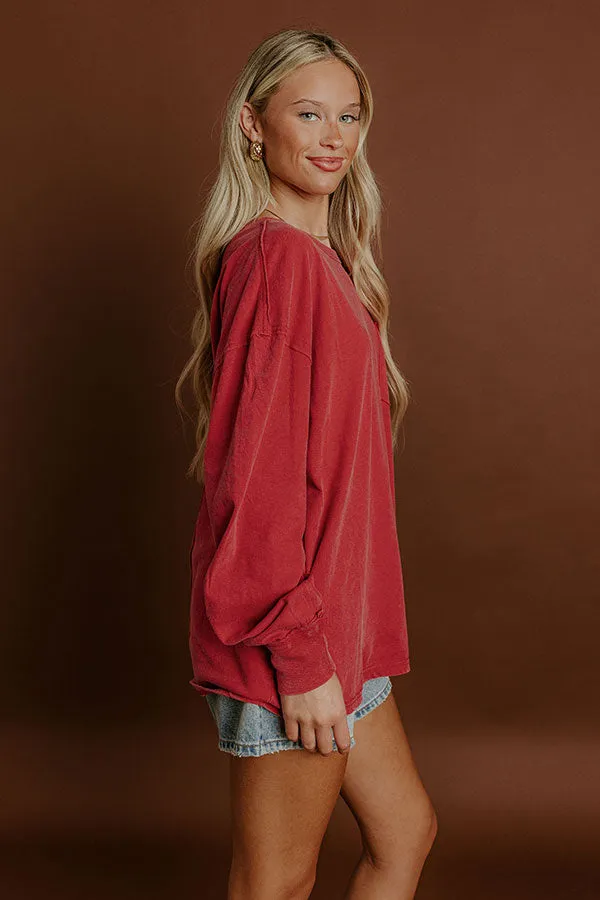 The Essential Oversized Vintage Wash Tee in Red sold by Impressions product image thumbnail 5