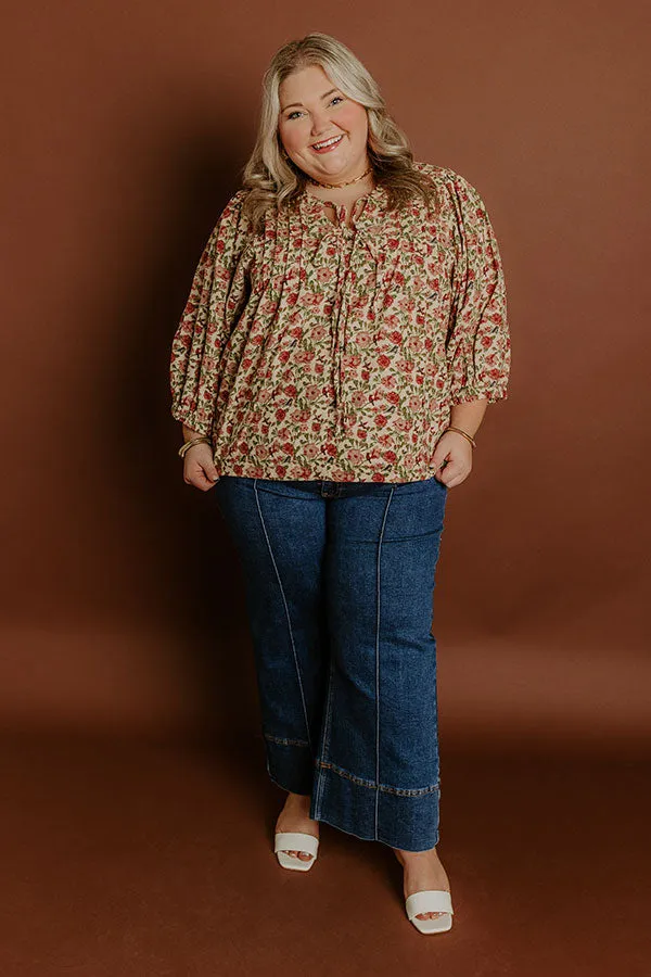 Falling Leaves Floral Corduroy Top Curves sold by Impressions