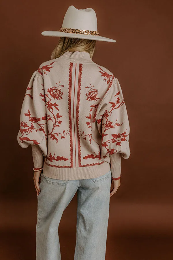 Fifth Avenue Chic Jacquard Knit Sweater Top in Oatmeal sold by Impressions product image thumbnail 5