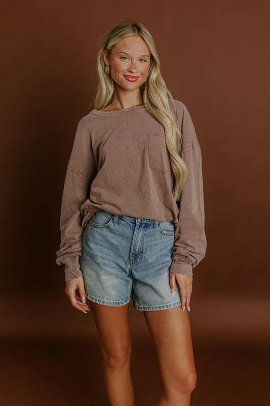 The Essential Oversized Vintage Wash Tee in Hazelnut sold by Impressions