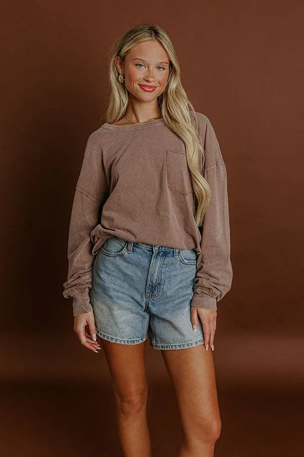 The Essential Oversized Vintage Wash Tee in Hazelnut sold by Impressions
