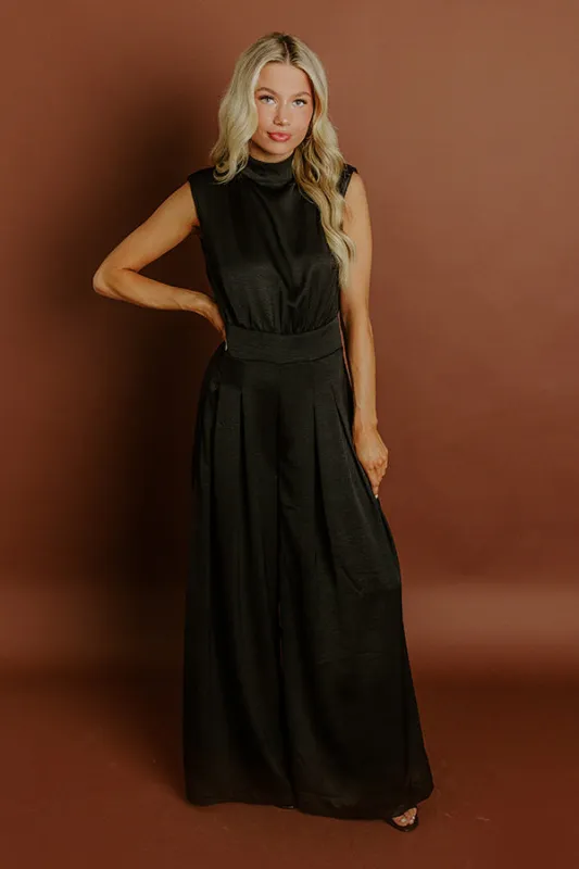 City Socialite Satin Wide Leg Jumpsuit sold by Impressions