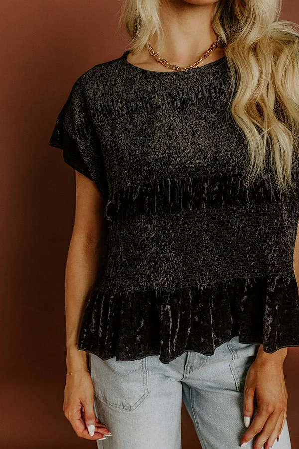 Luxurious Feels Velvet Top in Black sold by Impressions product image thumbnail 2