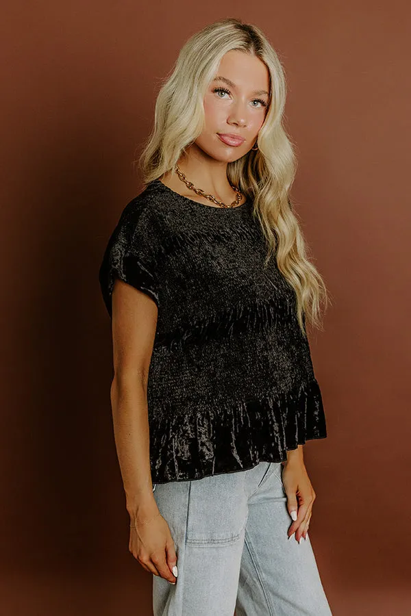Luxurious Feels Velvet Top in Black sold by Impressions product image thumbnail 4