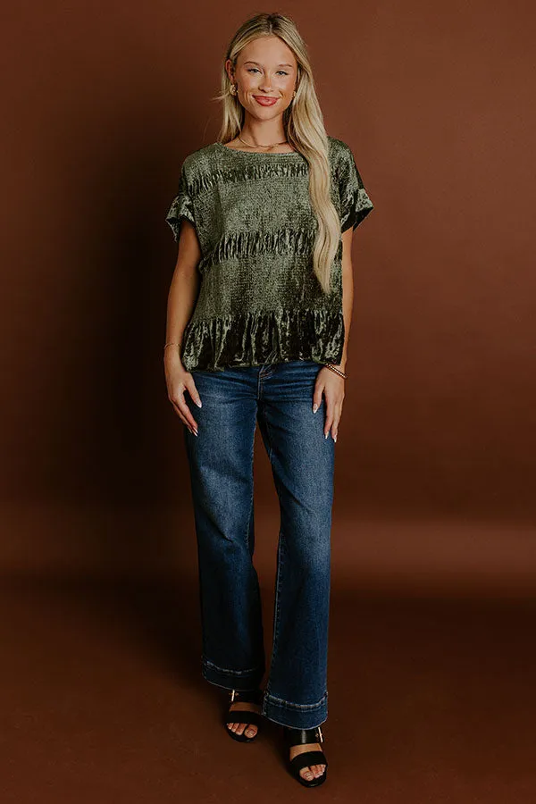 Luxurious Feels Velvet Top in Olive sold by Impressions product image thumbnail 4