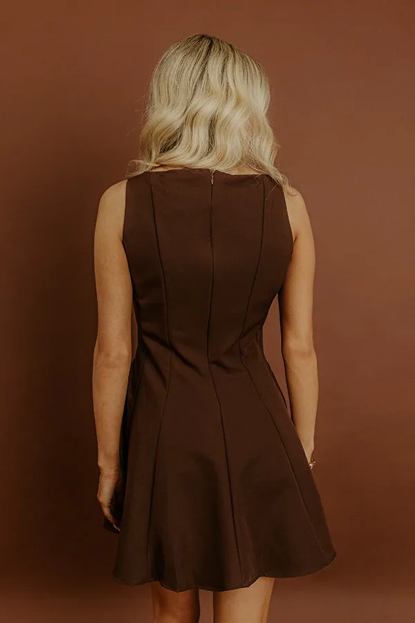 Penthouse Party Mini Dress in Chestnut sold by Impressions product image thumbnail 4