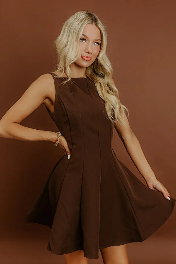 Penthouse Party Mini Dress in Chestnut sold by Impressions product image thumbnail 2