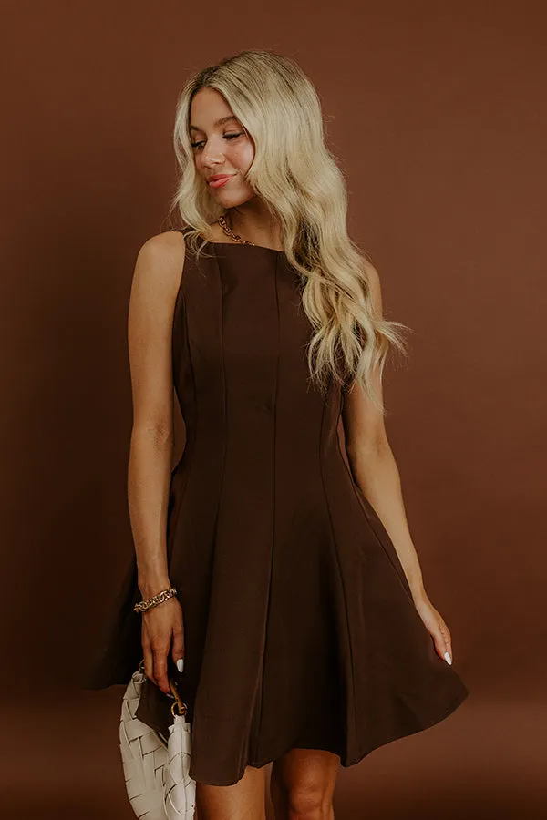 Penthouse Party Mini Dress in Chestnut sold by Impressions product image thumbnail 3