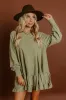 Kind Eyes Eyelet Mini Dress in Sage sold by Impressions
