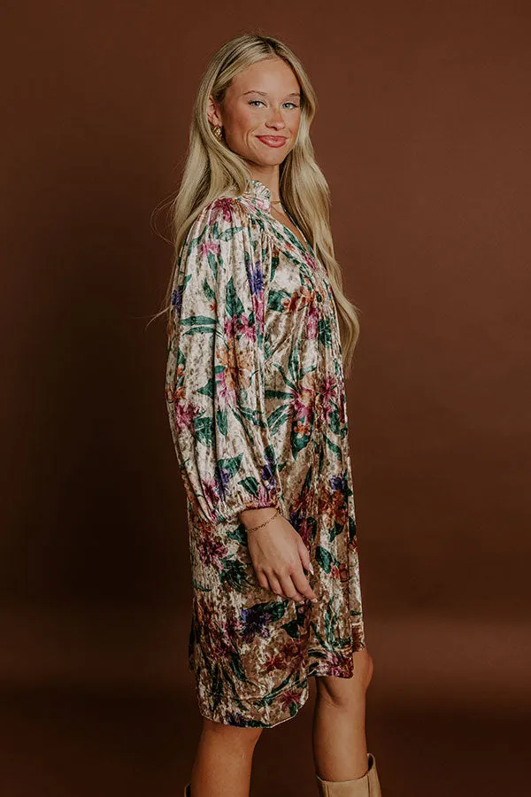 Willow Walk Floral Velvet Mini Dress sold by Impressions product image thumbnail 5