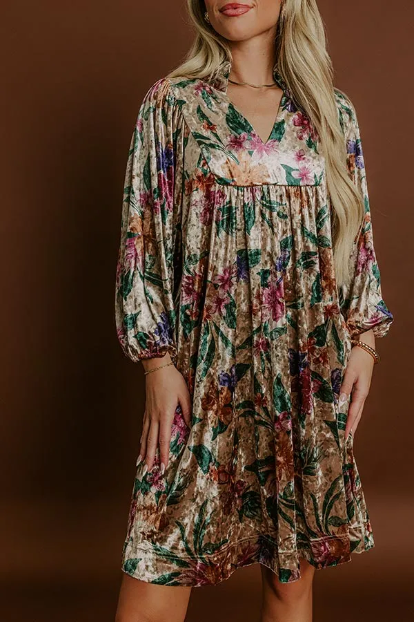 Willow Walk Floral Velvet Mini Dress sold by Impressions product image thumbnail 4