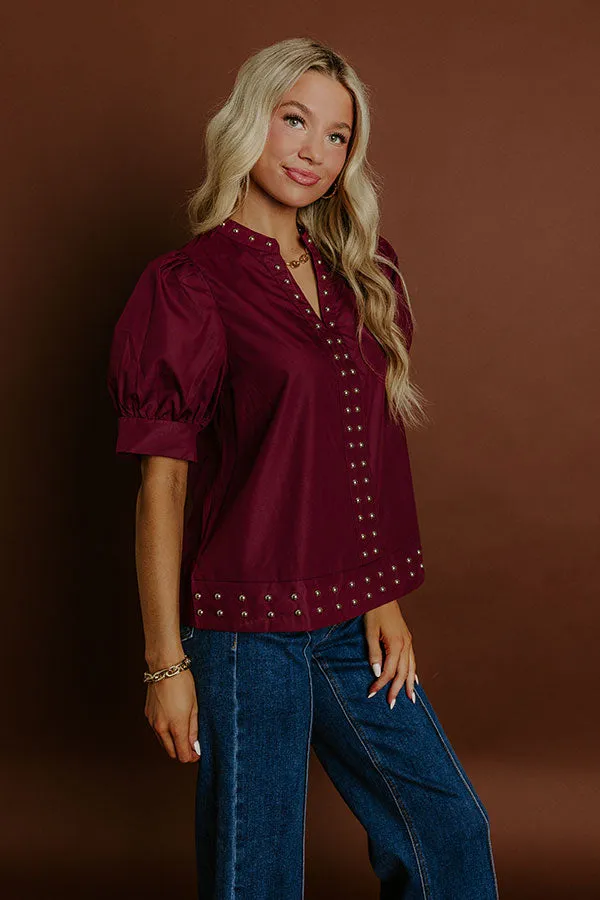 Sweet Statement Shift Top in Windsor Wine sold by Impressions product image thumbnail 4