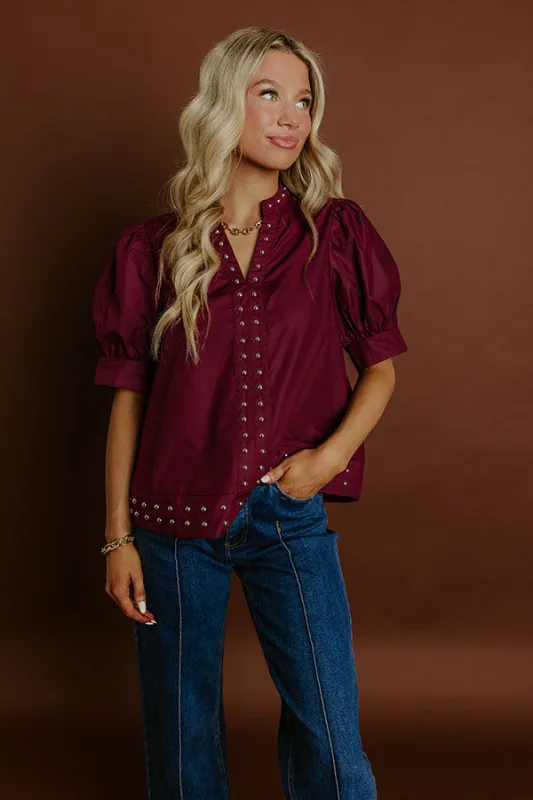 Sweet Statement Shift Top in Windsor Wine sold by Impressions