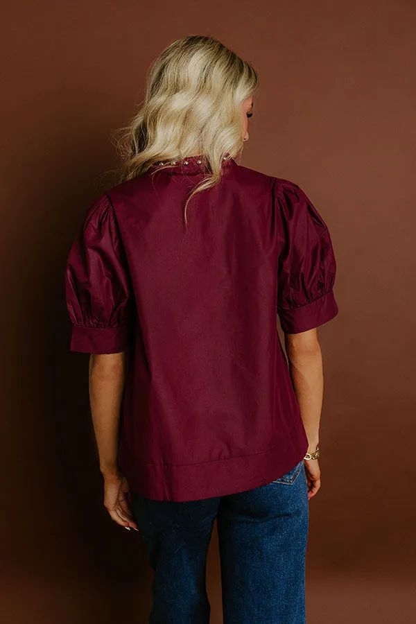 Sweet Statement Shift Top in Windsor Wine sold by Impressions product image thumbnail 5