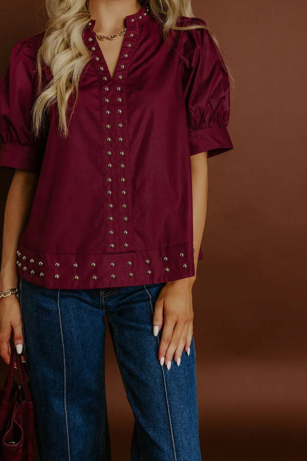 Sweet Statement Shift Top in Windsor Wine sold by Impressions product image thumbnail 2