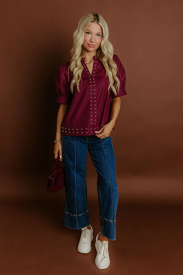 Sweet Statement Shift Top in Windsor Wine sold by Impressions product image thumbnail 3