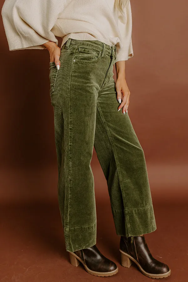 RISEN Kinsley High Waist Corduroy Wide Leg Pants in Olive sold by Impressions product image thumbnail 5