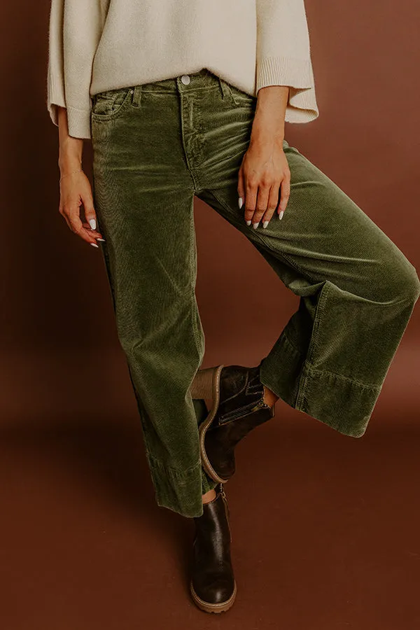 RISEN Kinsley High Waist Corduroy Wide Leg Pants in Olive sold by Impressions product image thumbnail 2