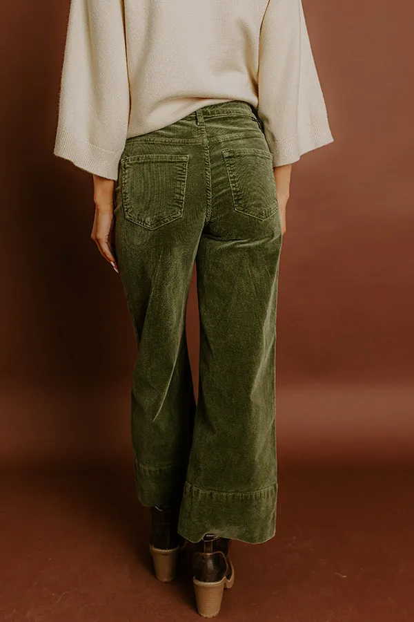 RISEN Kinsley High Waist Corduroy Wide Leg Pants in Olive sold by Impressions product image thumbnail 3