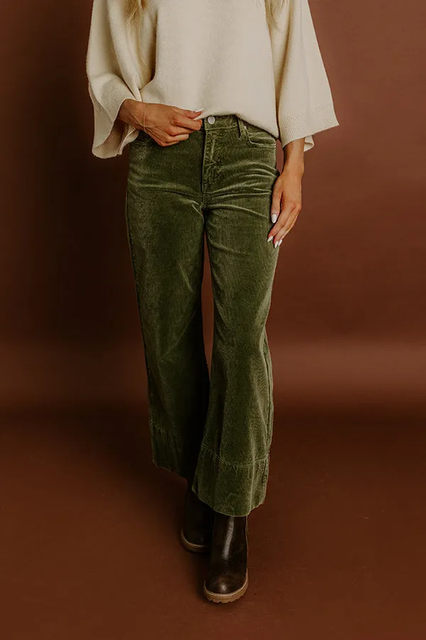 RISEN Kinsley High Waist Corduroy Wide Leg Pants in Olive sold by Impressions product image thumbnail 4