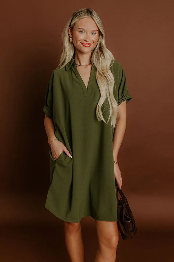 Broadway Muse Mini Dress in Olive sold by Impressions product image thumbnail 5