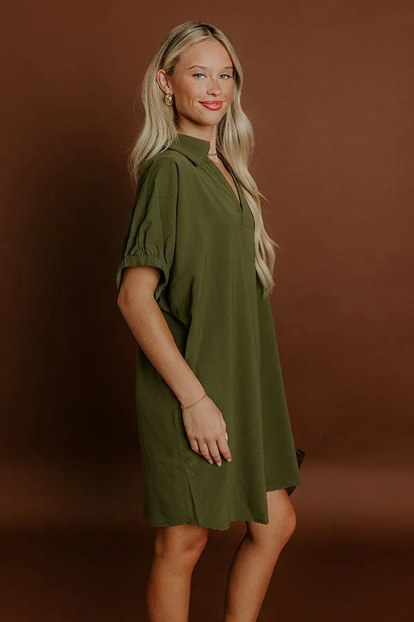 Broadway Muse Mini Dress in Olive sold by Impressions product image thumbnail 3