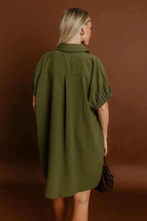 Broadway Muse Mini Dress in Olive sold by Impressions product image thumbnail 4