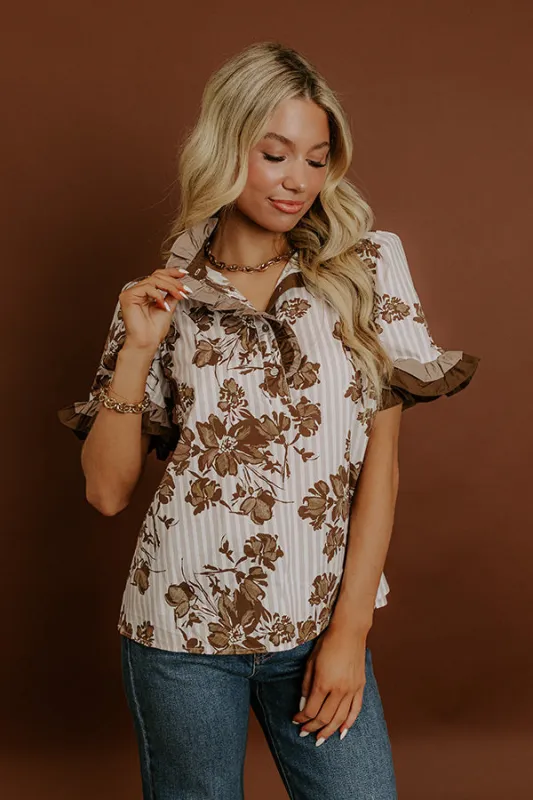 Floral Estate Stripe Top sold by Impressions