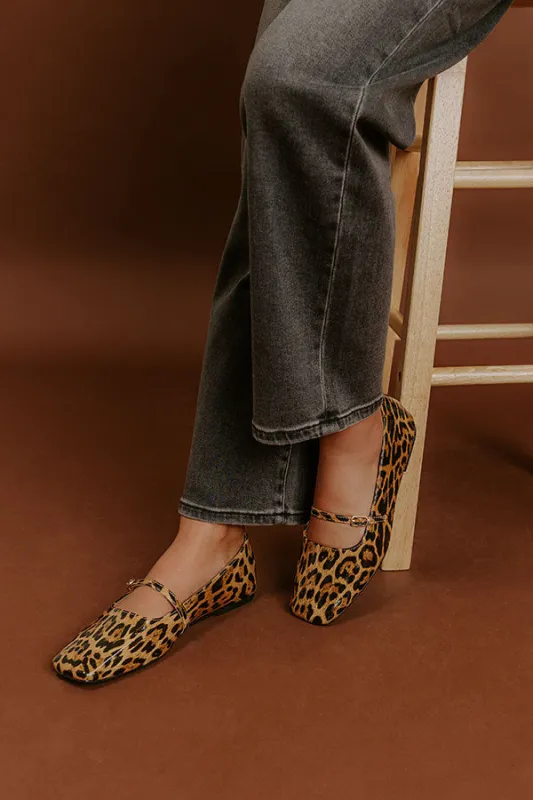 Adele Patent Leopard Flats sold by Impressions