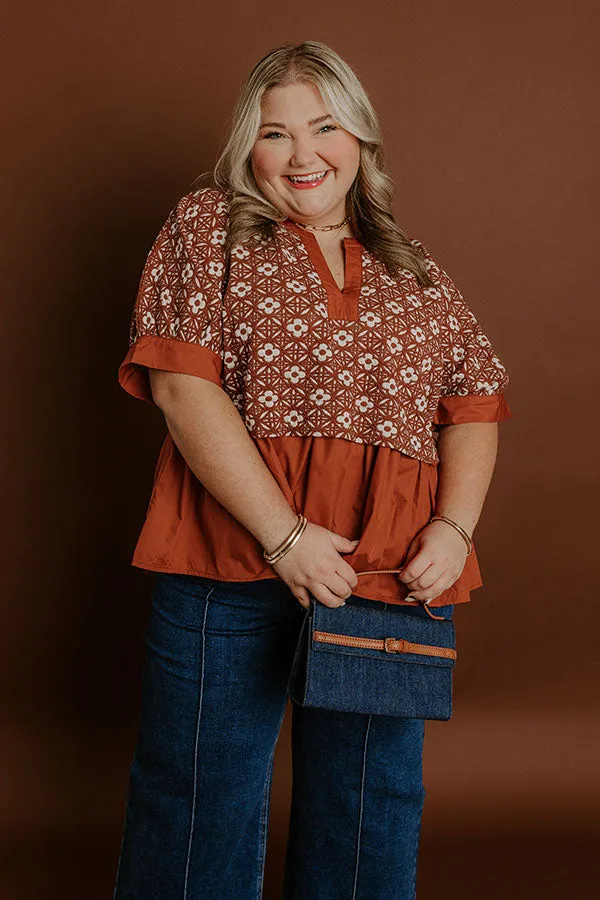 Chai Latte Sippin Jacquard Top Curves sold by Impressions