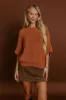 Pumpkin Spice Sippin Knit Top in Rust sold by Impressions