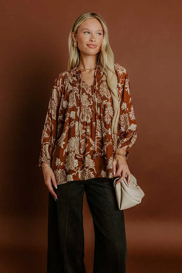 Simply Charming Floral Top in Camel sold by Impressions product image thumbnail 5