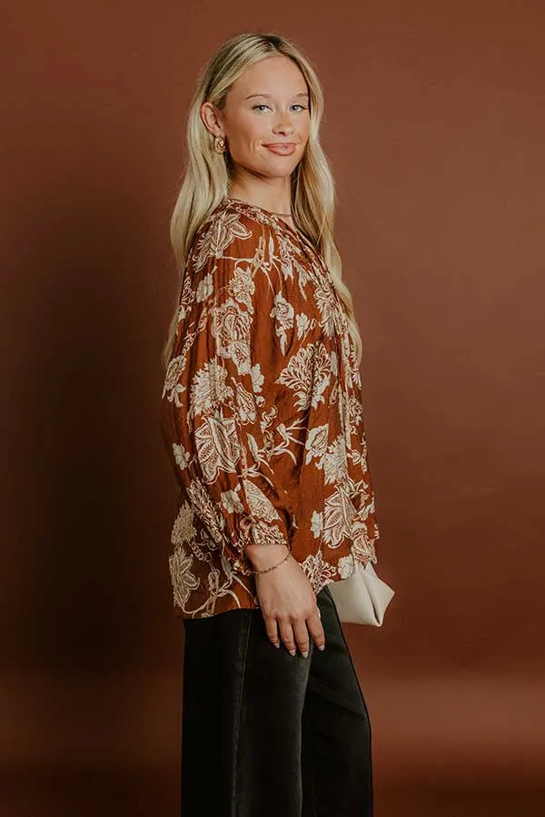Simply Charming Floral Top in Camel sold by Impressions product image thumbnail 3
