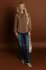 Soho Sophisticate Shift Top in Mocha sold by Impressions