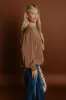 Soho Sophisticate Shift Top in Mocha sold by Impressions