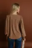 Soho Sophisticate Shift Top in Mocha sold by Impressions