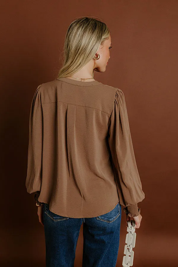 Soho Sophisticate Shift Top in Mocha sold by Impressions product image thumbnail 5