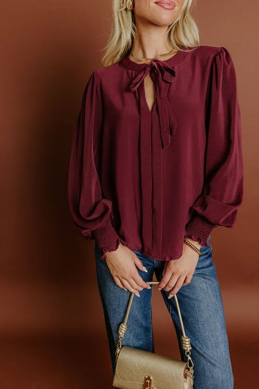 Soho Sophisticate Shift Top in Merlot sold by Impressions
