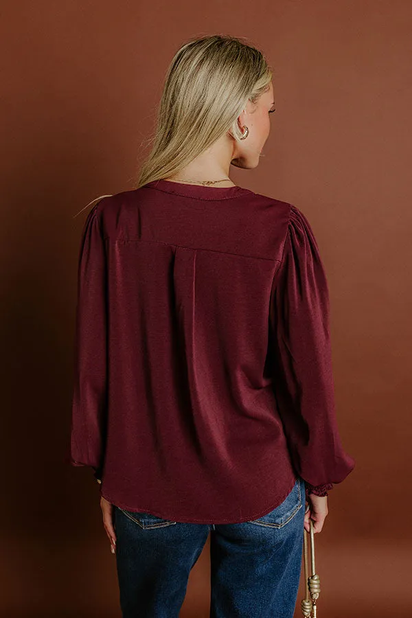 Soho Sophisticate Shift Top in Merlot sold by Impressions product image thumbnail 5