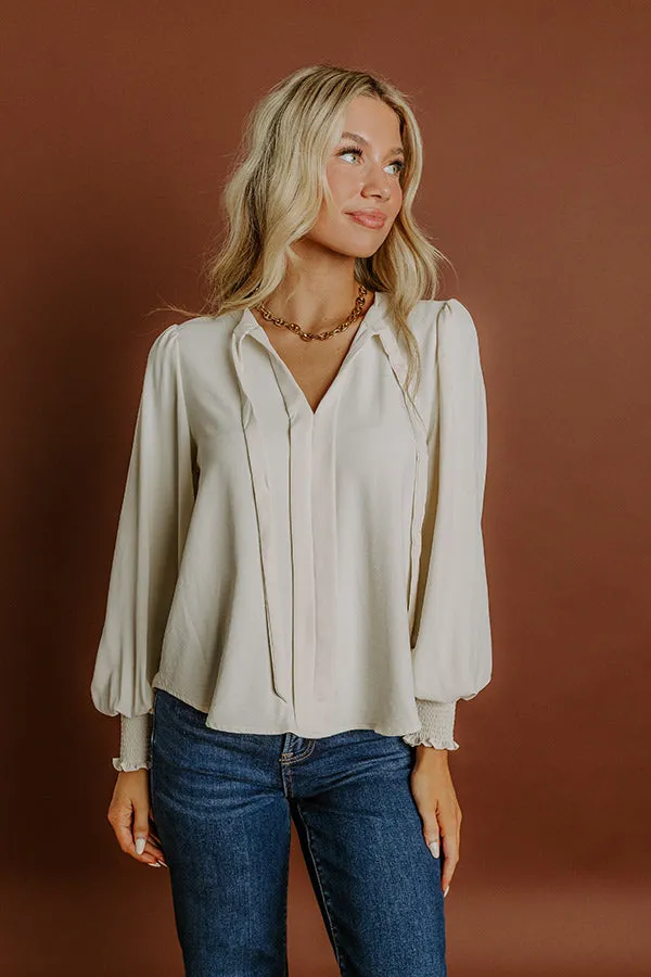 Soho Sophisticate Shift Top in Cream sold by Impressions