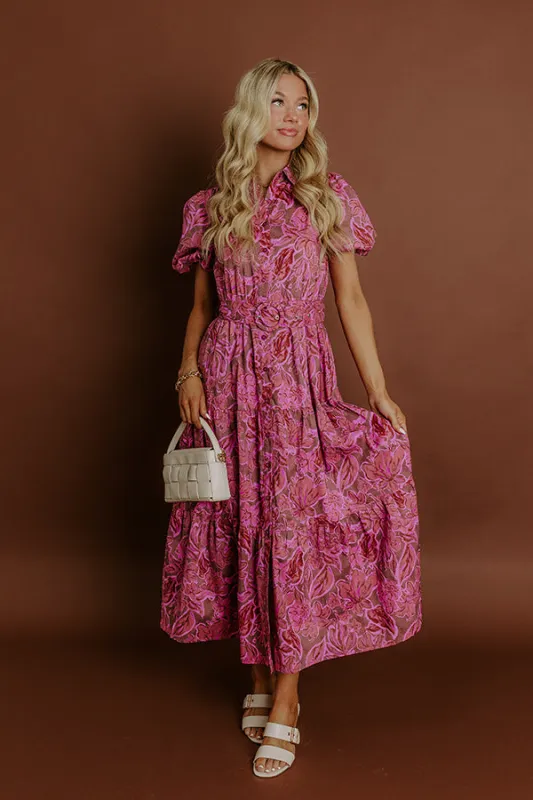 Chardonnay Charm Floral Midi Dress sold by Impressions