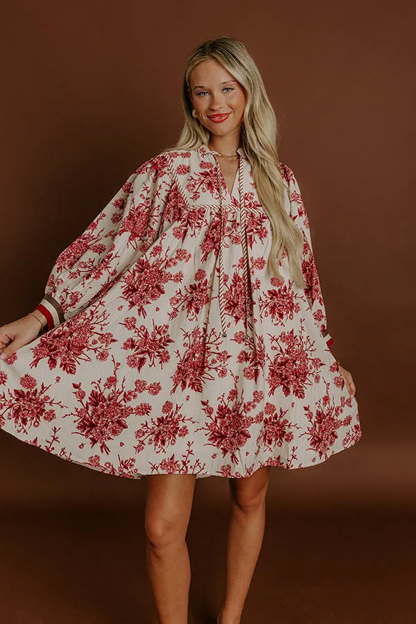 Veranda Chic Floral Mini Dress in Wine sold by Impressions product image thumbnail 4