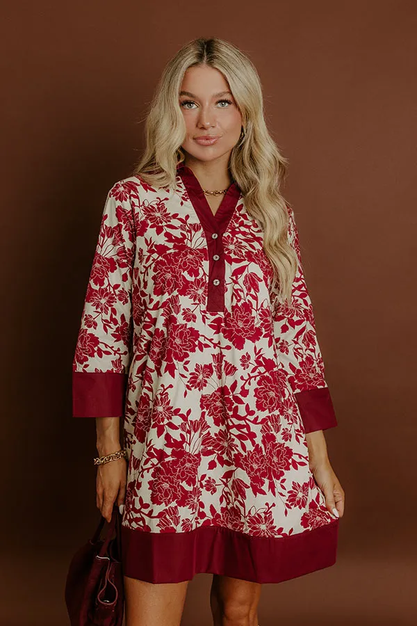 Sweet Harmony Floral Mini Dress in Wine sold by Impressions product image thumbnail 3