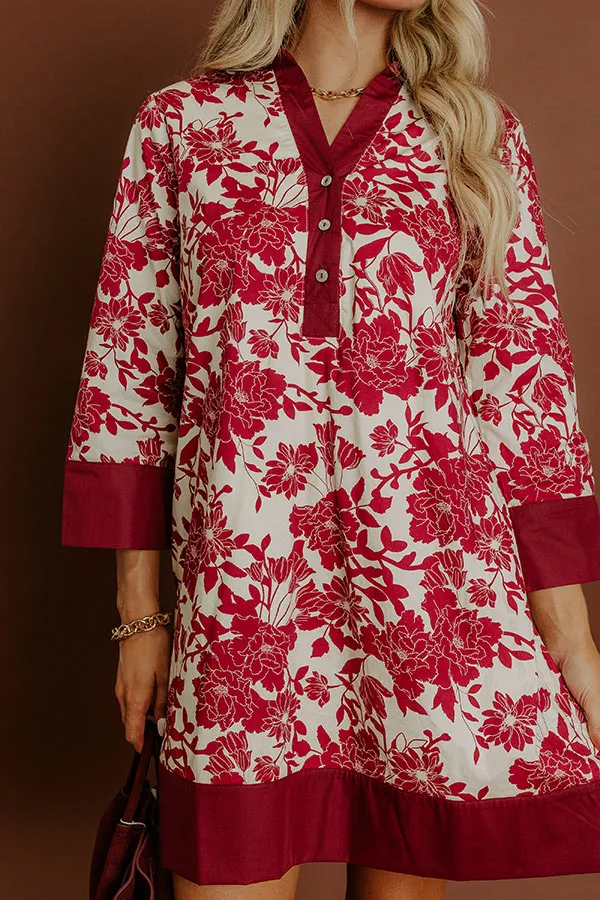 Sweet Harmony Floral Mini Dress in Wine sold by Impressions product image thumbnail 4